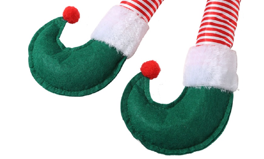 Image 5: One or Two Christmas Elf Legs Decorations