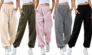 Women's Fleece Full Length Closed Hem Jogging Bottom