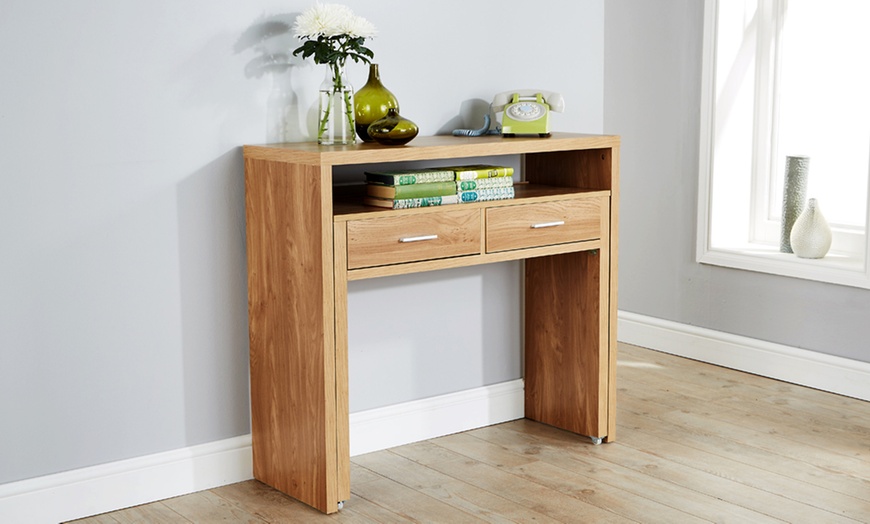 Image 4: 2-Drawer Extendable Console/Desk