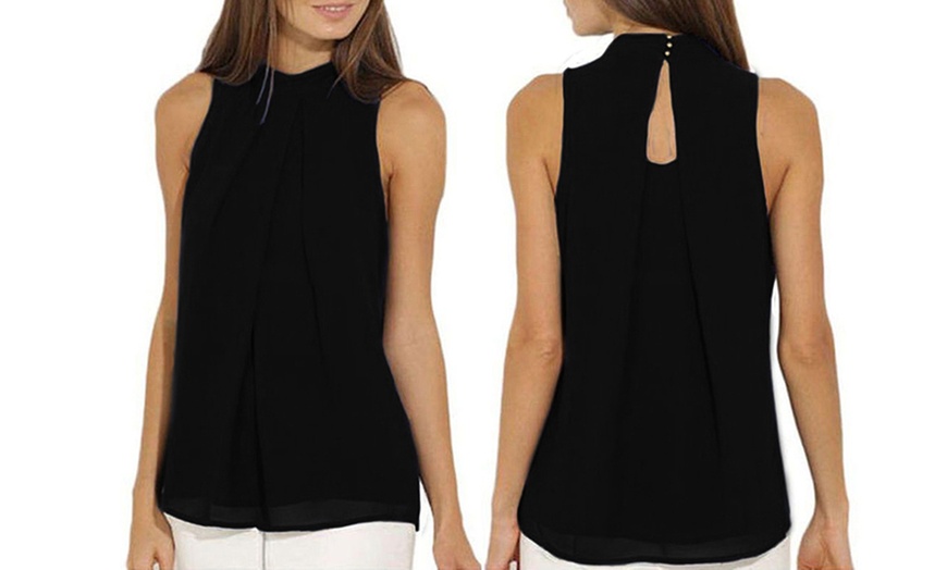 Image 2: Sleeveless Chiffon Blouse