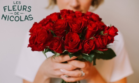 Bouquet de 25 roses avec option champagne dès 24,90 € avec Les Fleurs de Nicolas (jusqu'à 50% de réduction)
