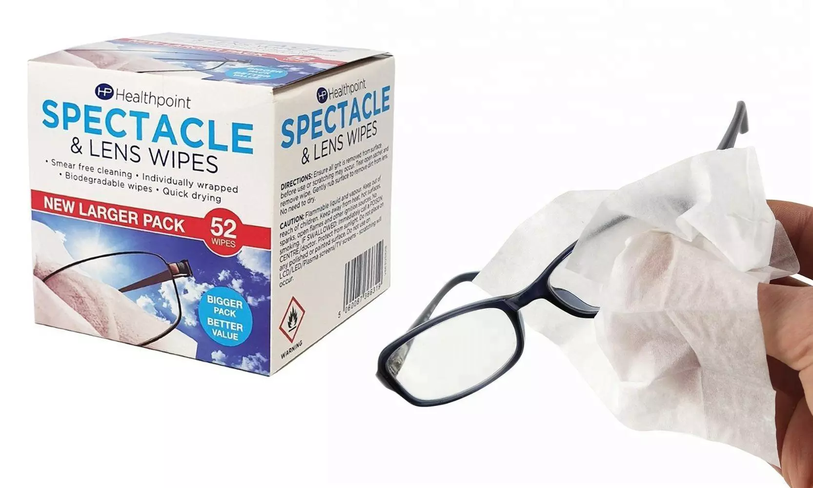 312 or 416 Healthpoint Spectacle and Lens Wipes With Free Delivery - Primary Image
