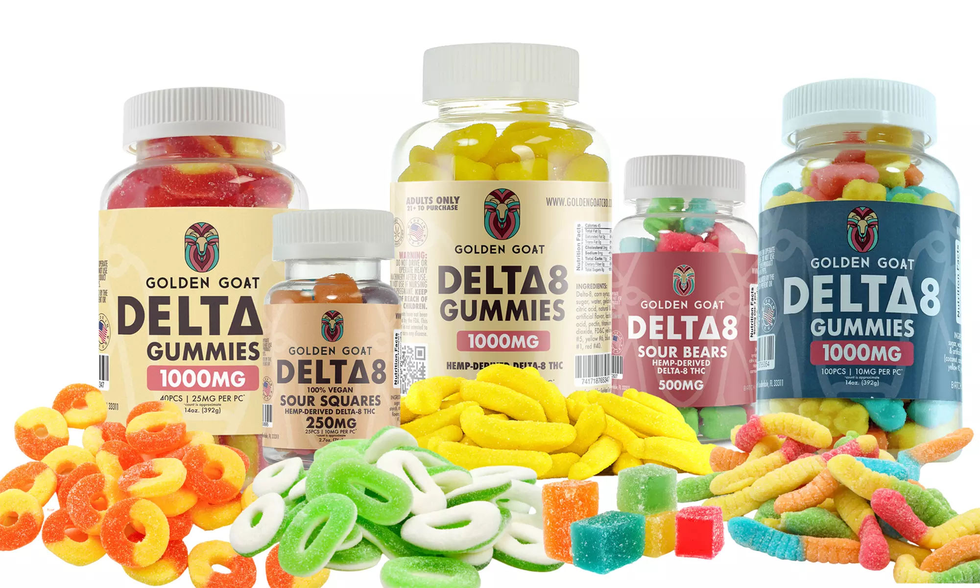 Golden Goat Delta-8 Gummies - Multiple Flavor Options Voucher to Redeem - Primary Image
