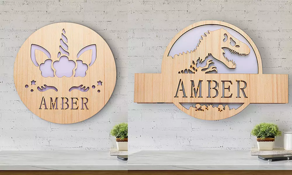 One or Two Custom Name Wall Lamps from Justyling