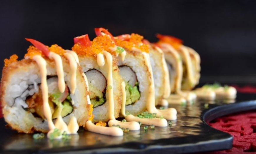 Image 1: Sushi Rolls or Deep-Fried Rolls with Soft Drink at Prime Sushi