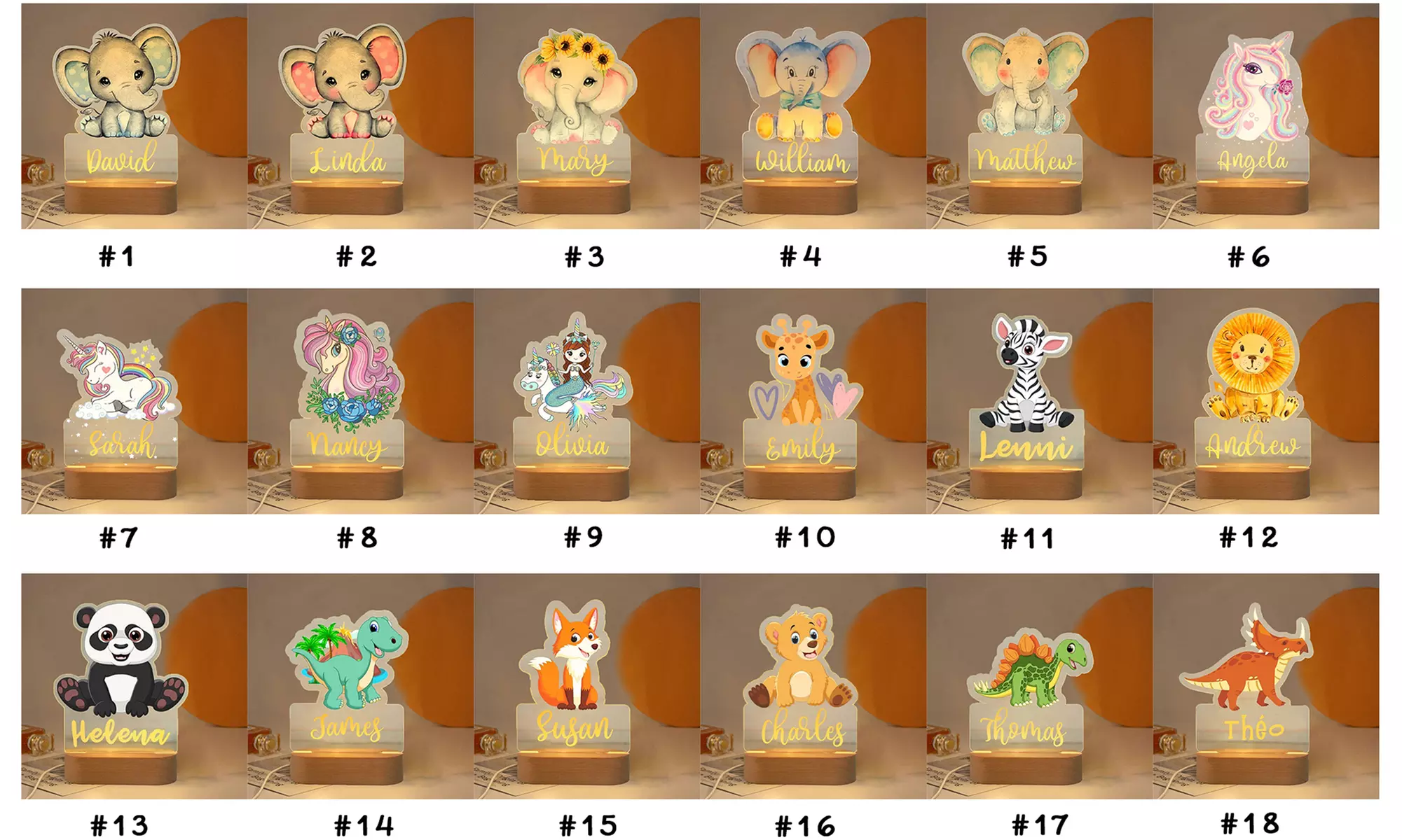 Personalisierbares Kinder-Nachtlicht