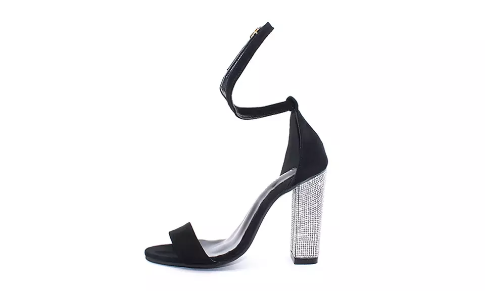 Paire de sandales, à talons à strass de 8 cm de haut - Image 5