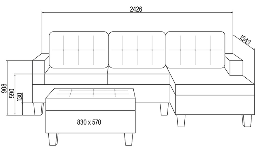 Image 9: Canapé modulable ROM avec tabouret inclus Home Deluxe