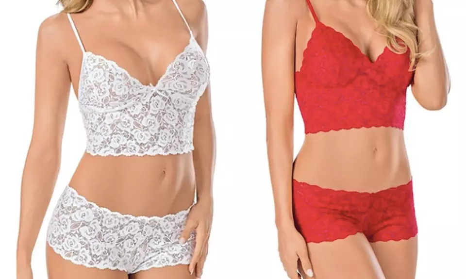 1, 2 ou 3 ensembles bustier et boxer en dentelle de la collection "Lana" - Second Medium