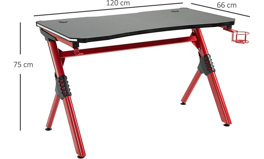 Image 9: HOMCOM LED Gaming Desk