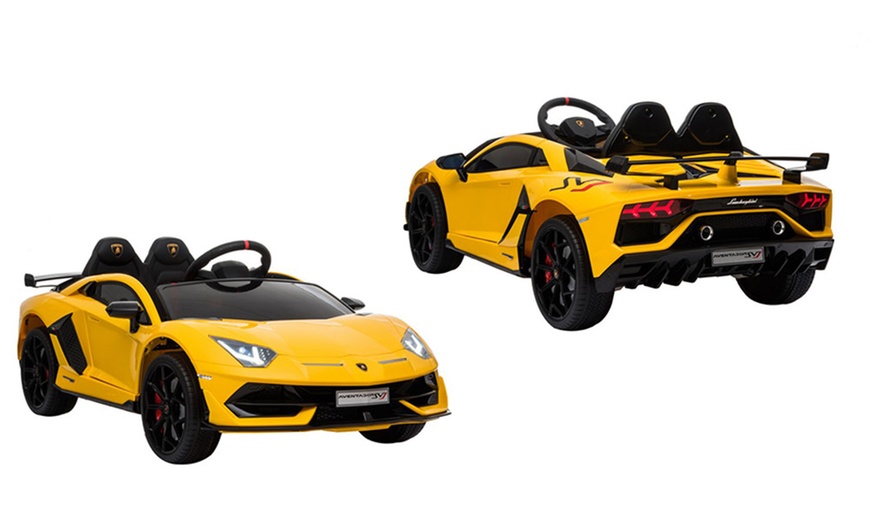 Image 2: Voiture électrique Lamborghini jaune pour enfants