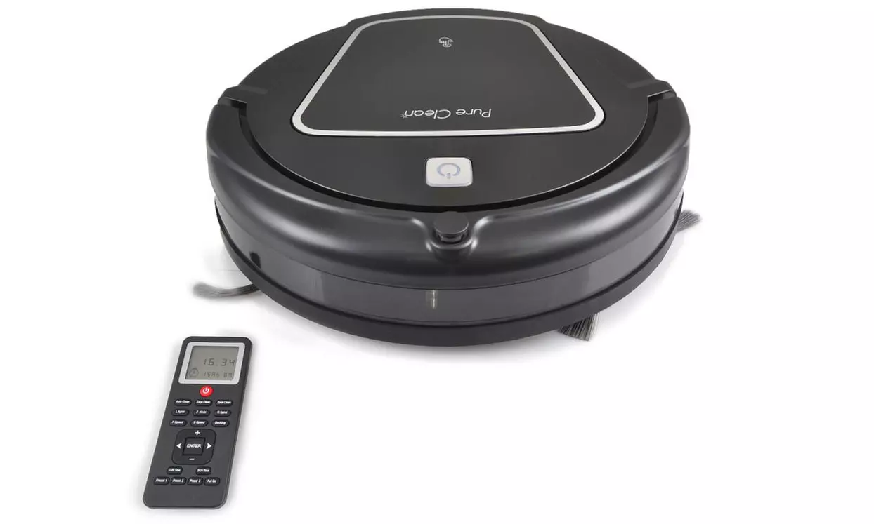 Pure Clean Robot Vacuum Cleaner with Wet-Mop Attachment and Charging Dock - Primary Image