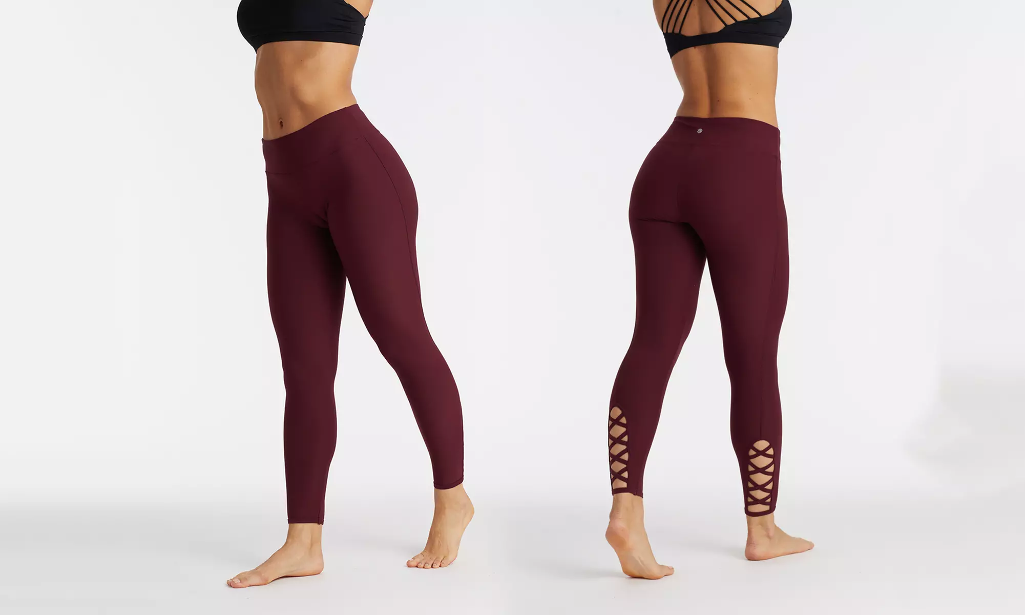 Bally Fitness Women's Lace-Back Ankle Tights - Second Medium