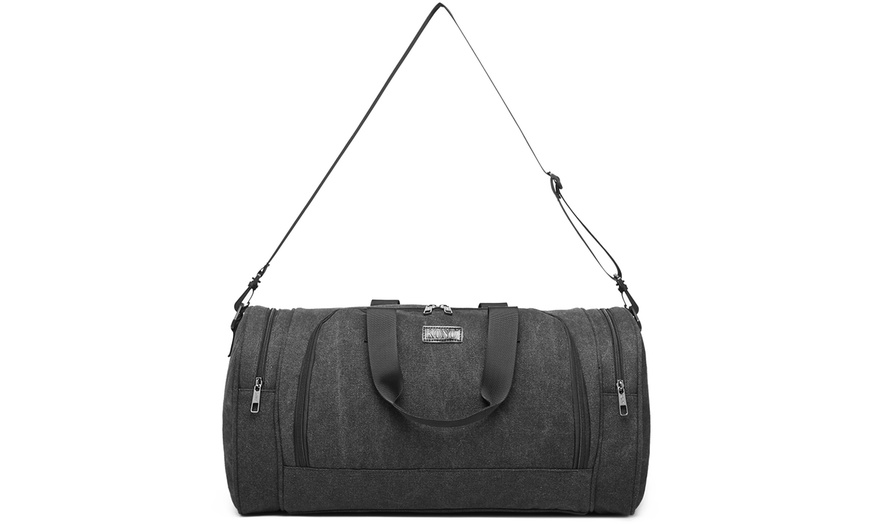 Image 2: Canvas Barrel Duffle Bag