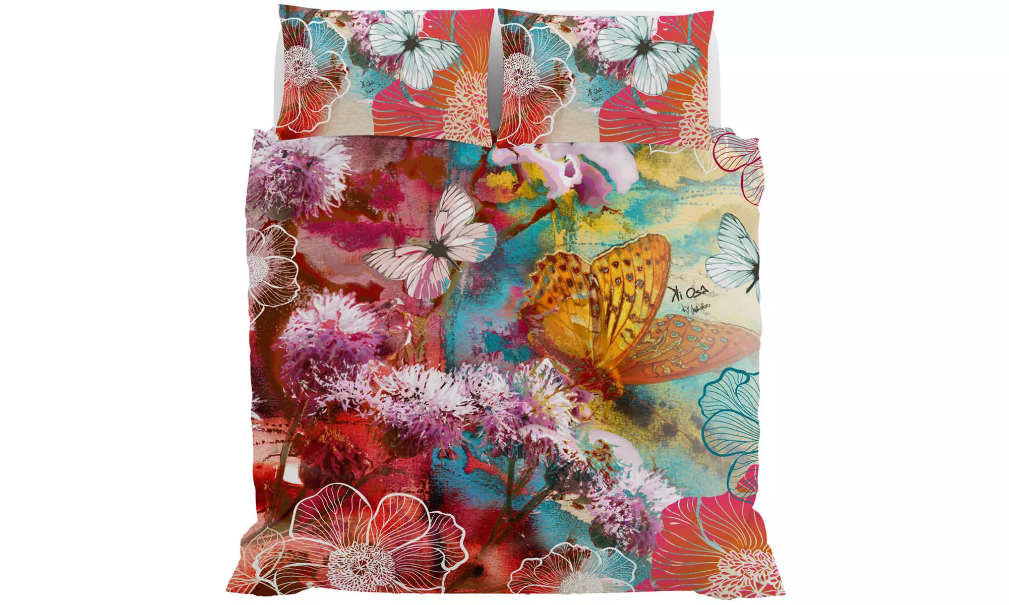 Parure copripiumino Kiosa in stampa digitale