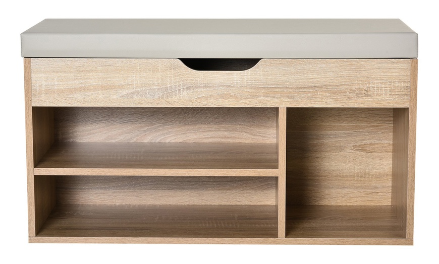 Image 4: HomCom Shoe Cabinet