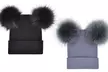 Bonnet double pompon fausse fourrure pour femme Gabi - Second Medium