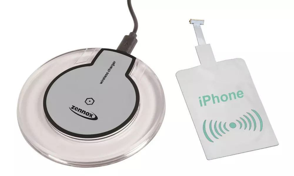 White or Black Desk LED Lamp with Wireless Phone Charge with Optional Charging Pod and Adapter for iPhone - Second Medium