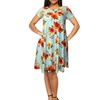 Image 2: Women's Floral T-Shirt Dress with Side Pockets. Plus Sizes Available.