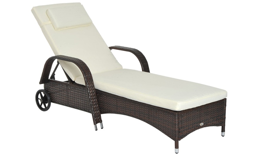 Image 9: Outsunny Lounger Recliner Bed