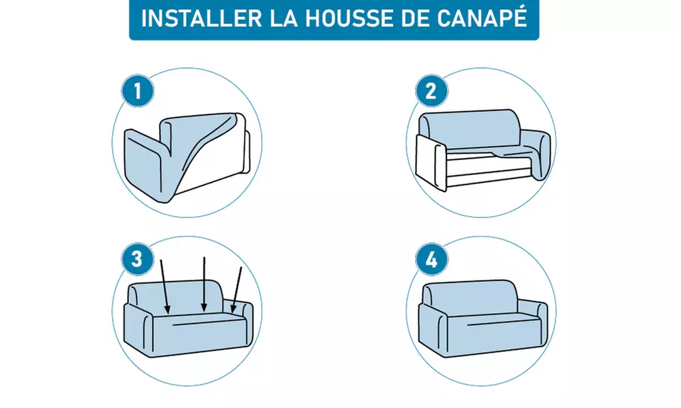 Housse de canapé extensible imperméable avec accoudoirs
