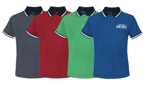 Polo da uomo Lonsdale in cotone, disponibile in vari colori e taglie