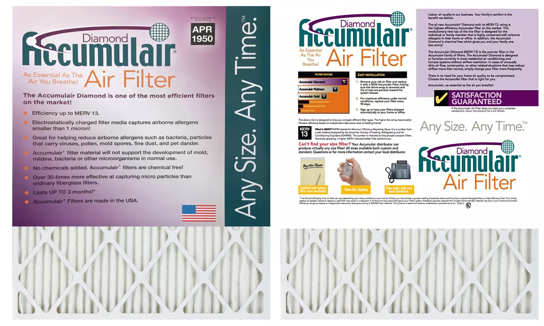 Accumulair Diamond Air Filters (4-Pack) - Second Medium