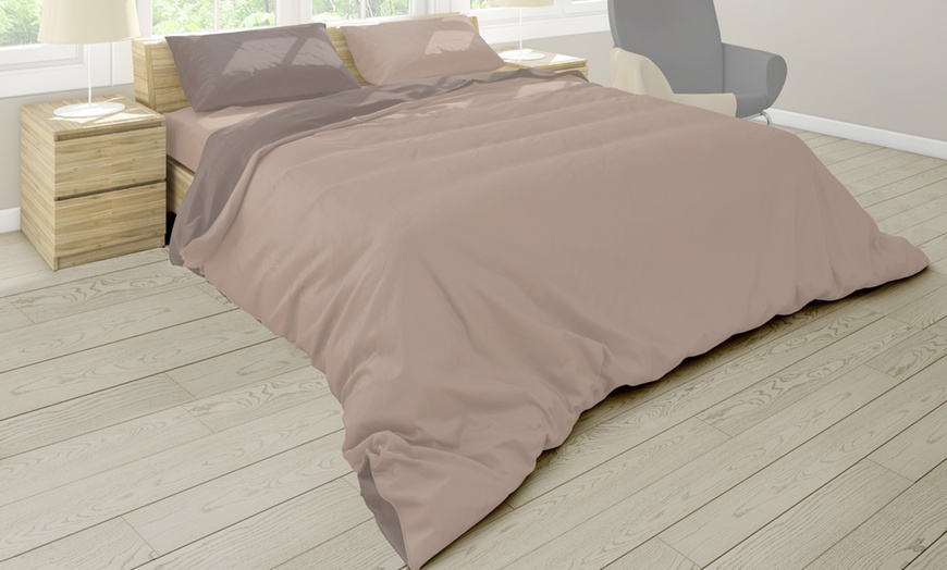 Image 3: Housse de couette en satin de coton avec taies d'oreiller