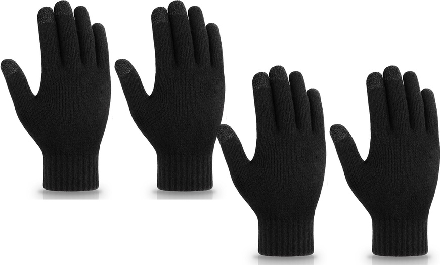 Image 6: Unisex Touchscreen-Compatible Gloves with non-slip palms