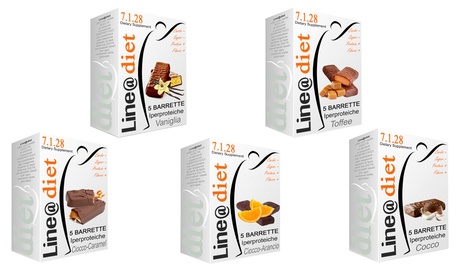 Fino a 20 barrette sostitutive pasti Line@diet disponibili in vari gusti