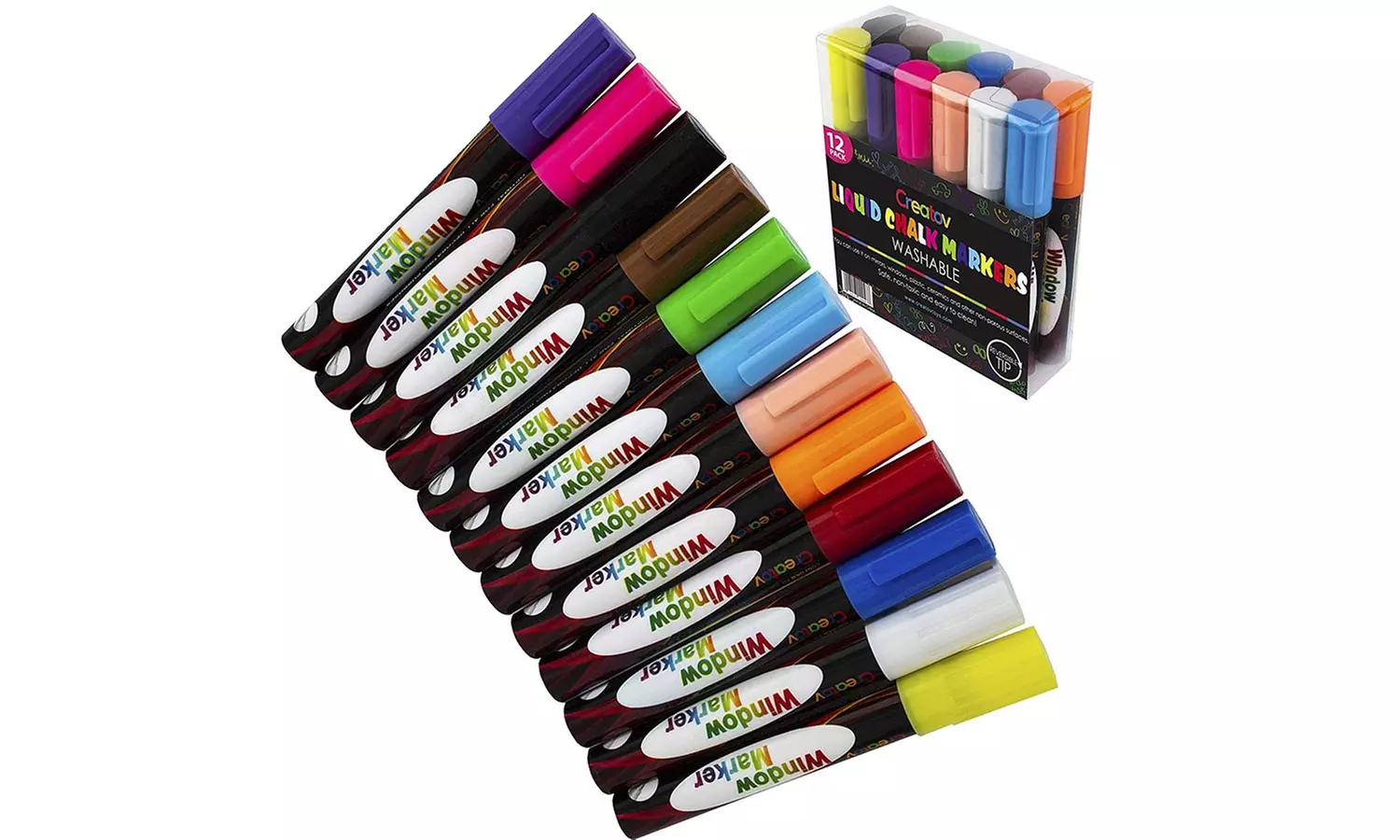Liquid Chalkboard Window Chalk Markers (12-Pack) - Primary Image