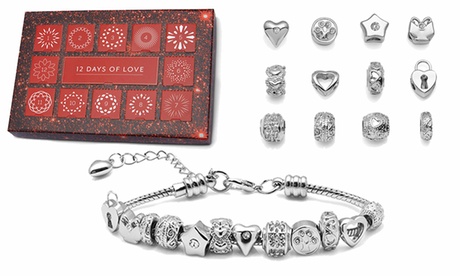 Calendrier de l'avent bracelet et charms ornés de cristaux Swarovski® - 12 days of love