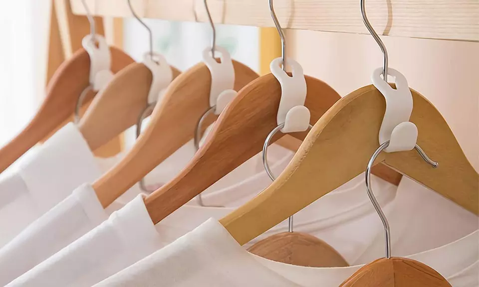 Four-Pack of Space Saving Clothes Hanger Connector Hooks