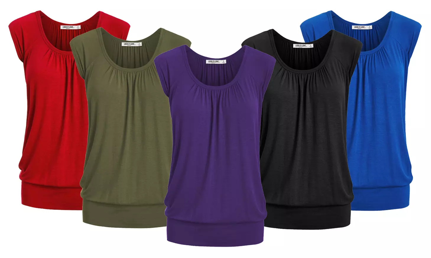 Made by Johnny Women's Scoop Neck Short Sleeve Top. Plus Sizes Available. - Primary Image