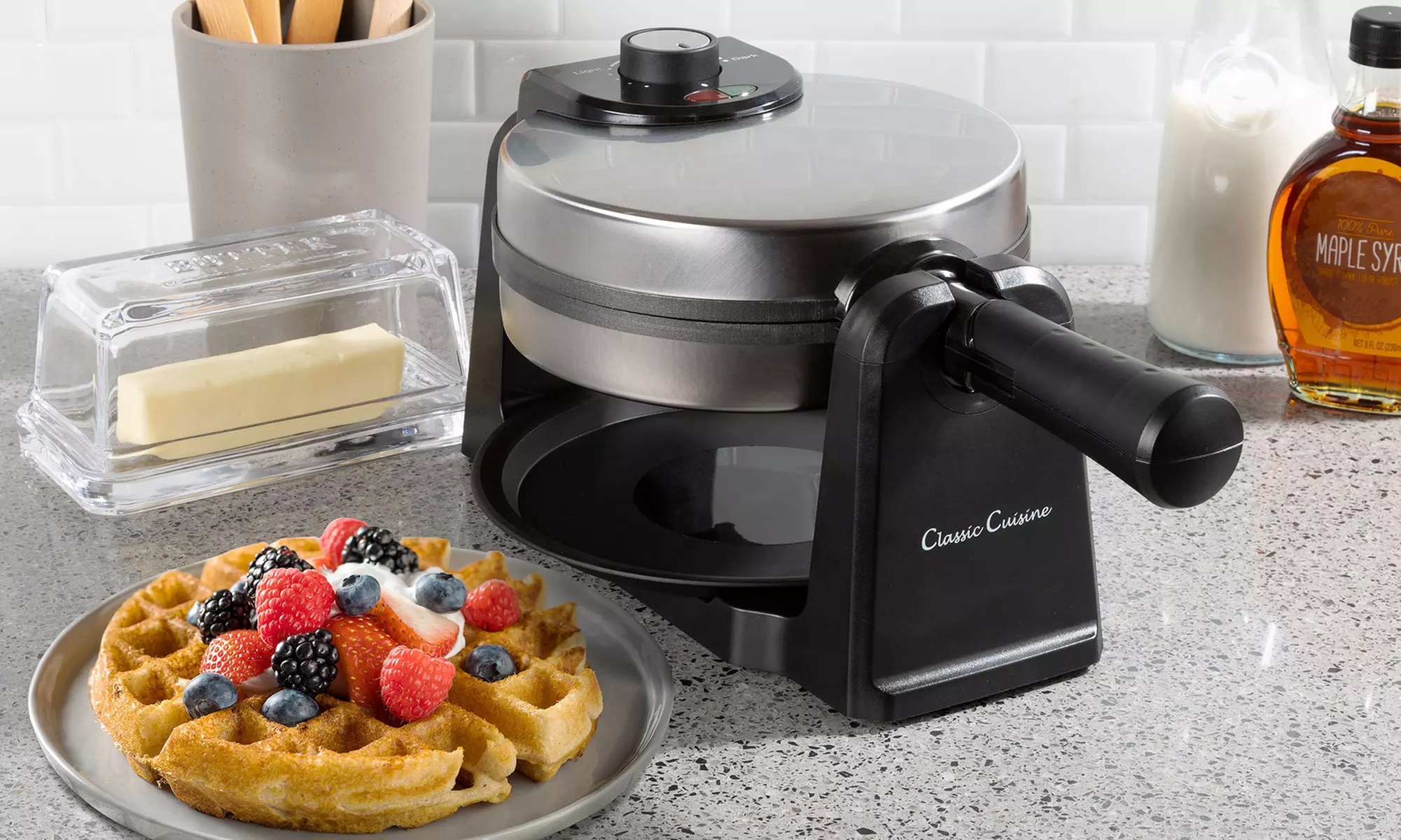 Classic Cuisine 180-Degree Flip Nonstick Waffle Maker - Primary Image