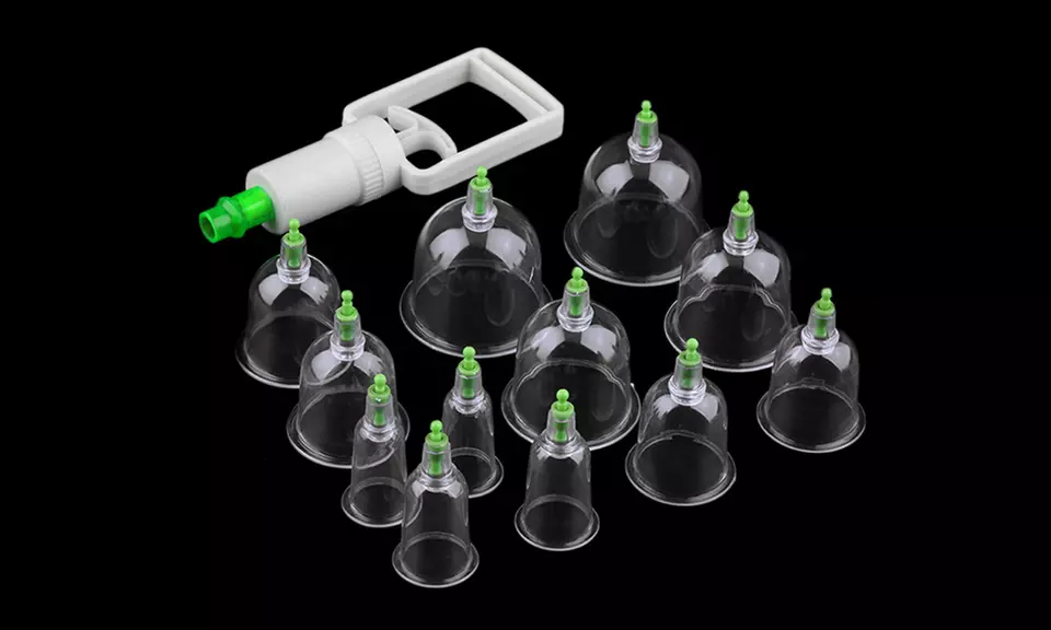 Therapeutic 12-Cup Vacuum Cupping Set with Suction Pump - Second Medium
