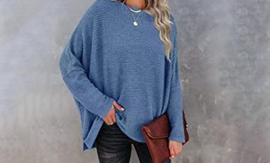 Image 3: Off-Shoulder Waffle Knit Top