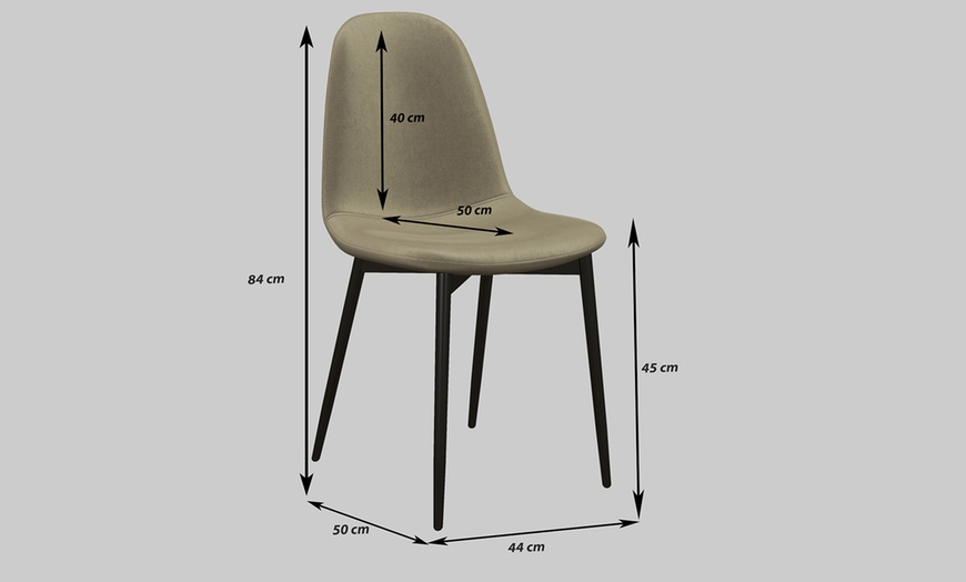 Image 26: Lot de 4 chaises Patty en velours ou tissu bouclé de Doosense