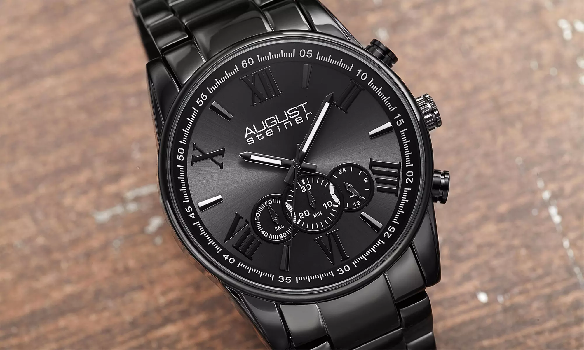 August Steiner AS8163 Men's Stainless Steel Chronograph Watch - Primary Image