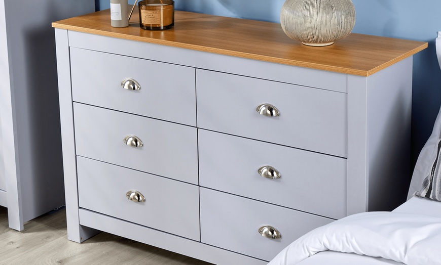 Image 9: Camden Six Drawer Bedroom Storage Chest 