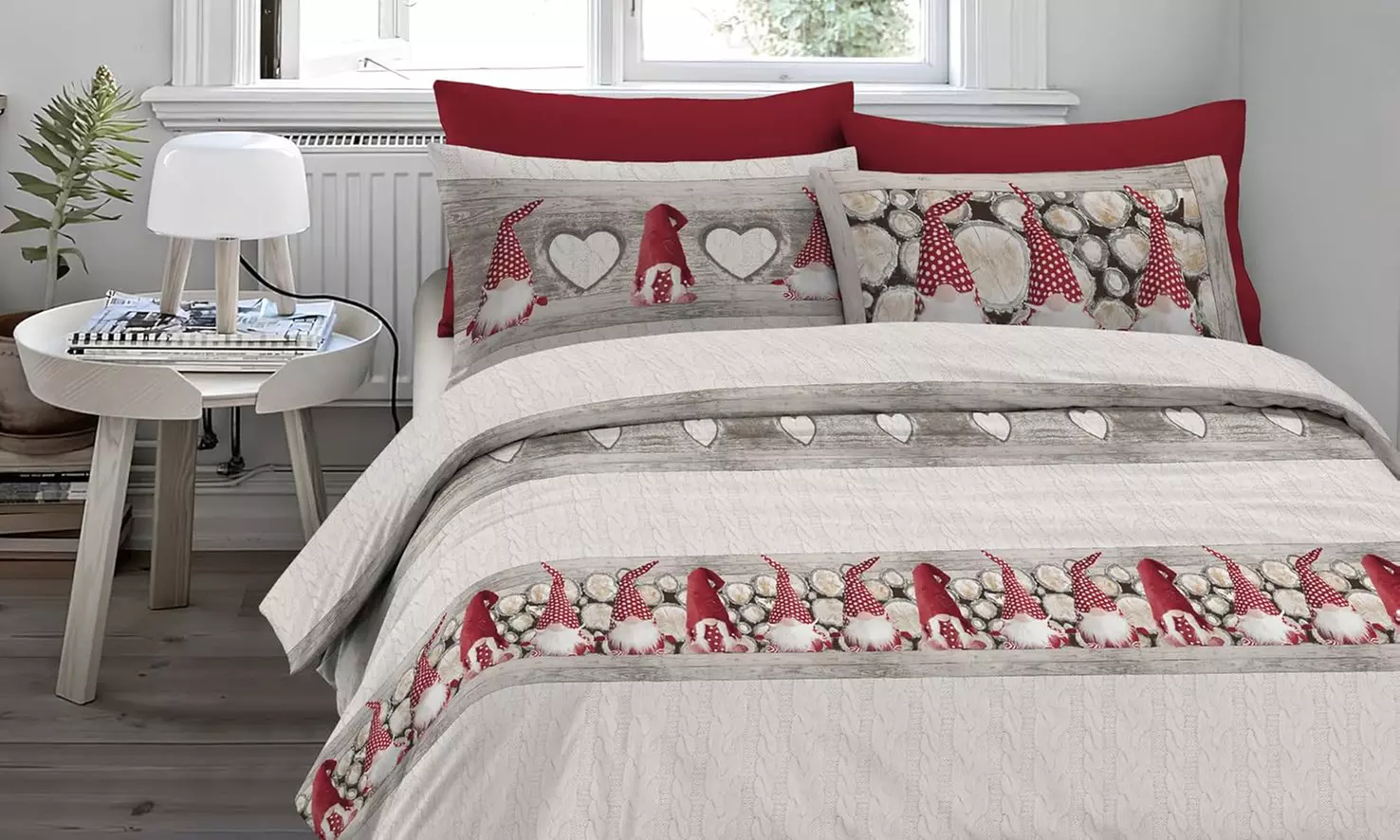 Flanell-Bettwäsche-Set mit winterlichem Motiv