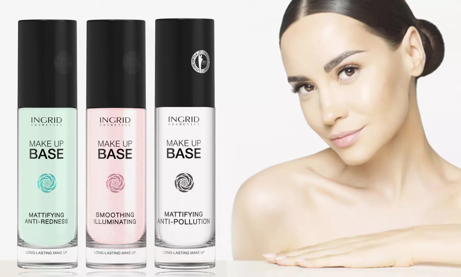 1, 3 ou 6 bases de teint Ingrid Cosmetics en 30 ml - Primary Image