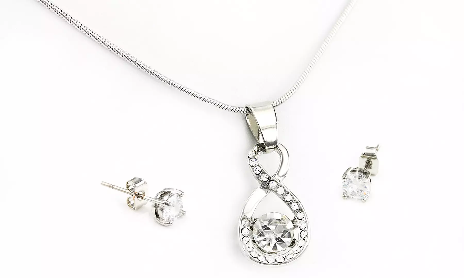 One or Two Infinity Pendant and Earrings Sets made with Crystals from Swarovski® - Image 3
