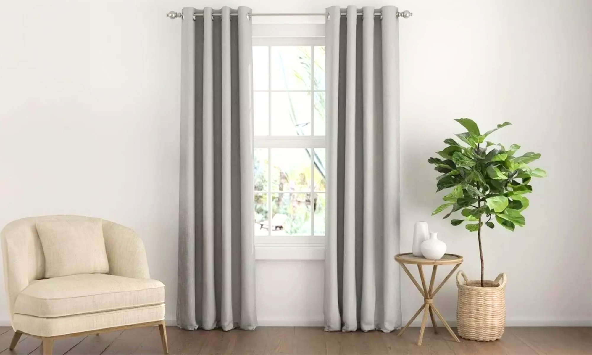 2-Piece Thermal Blackout Window Curtains 99% Sunlight Blocking