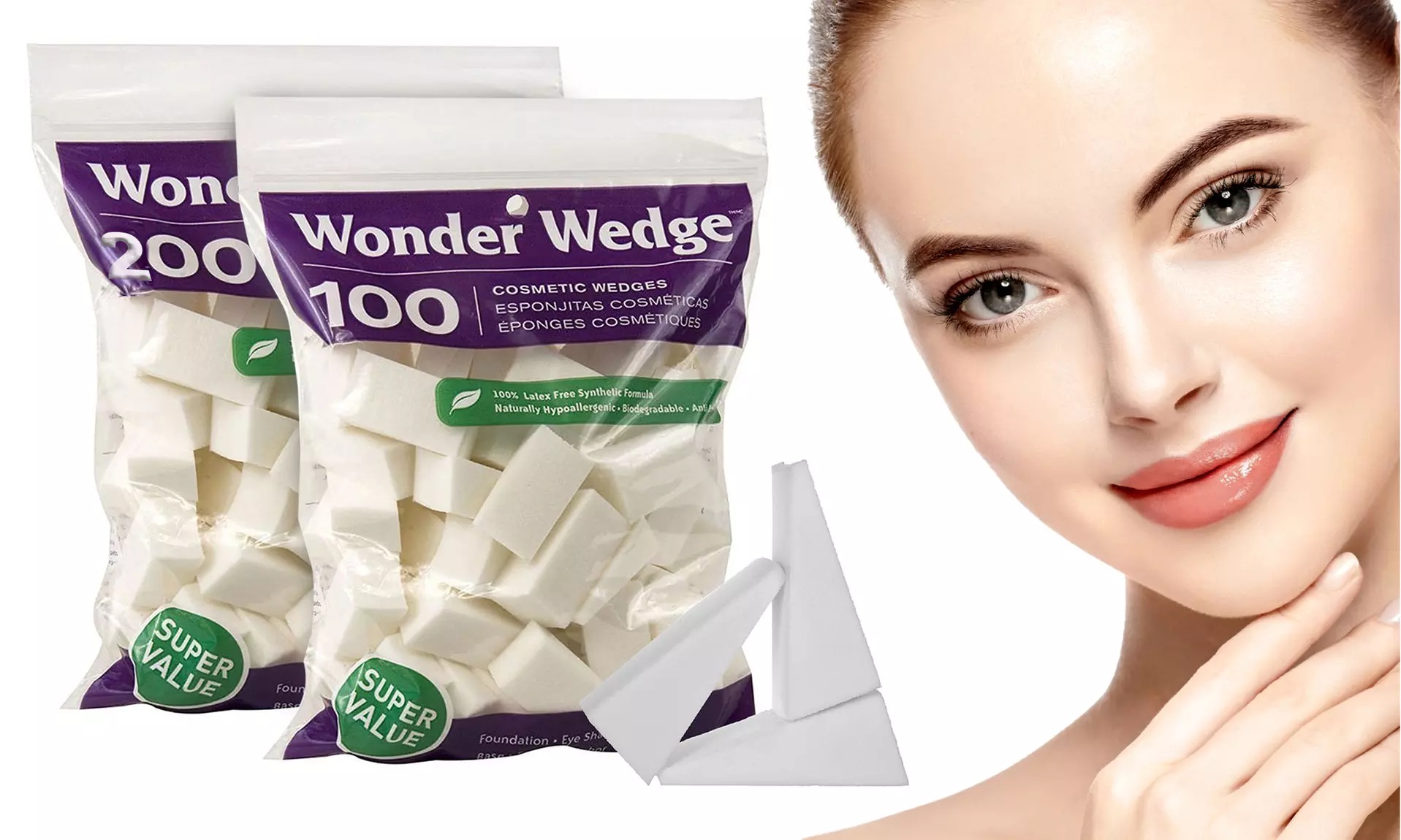 Wonder Wedge Cosmetic Wedges (100- or 200-Pack) - Primary Image