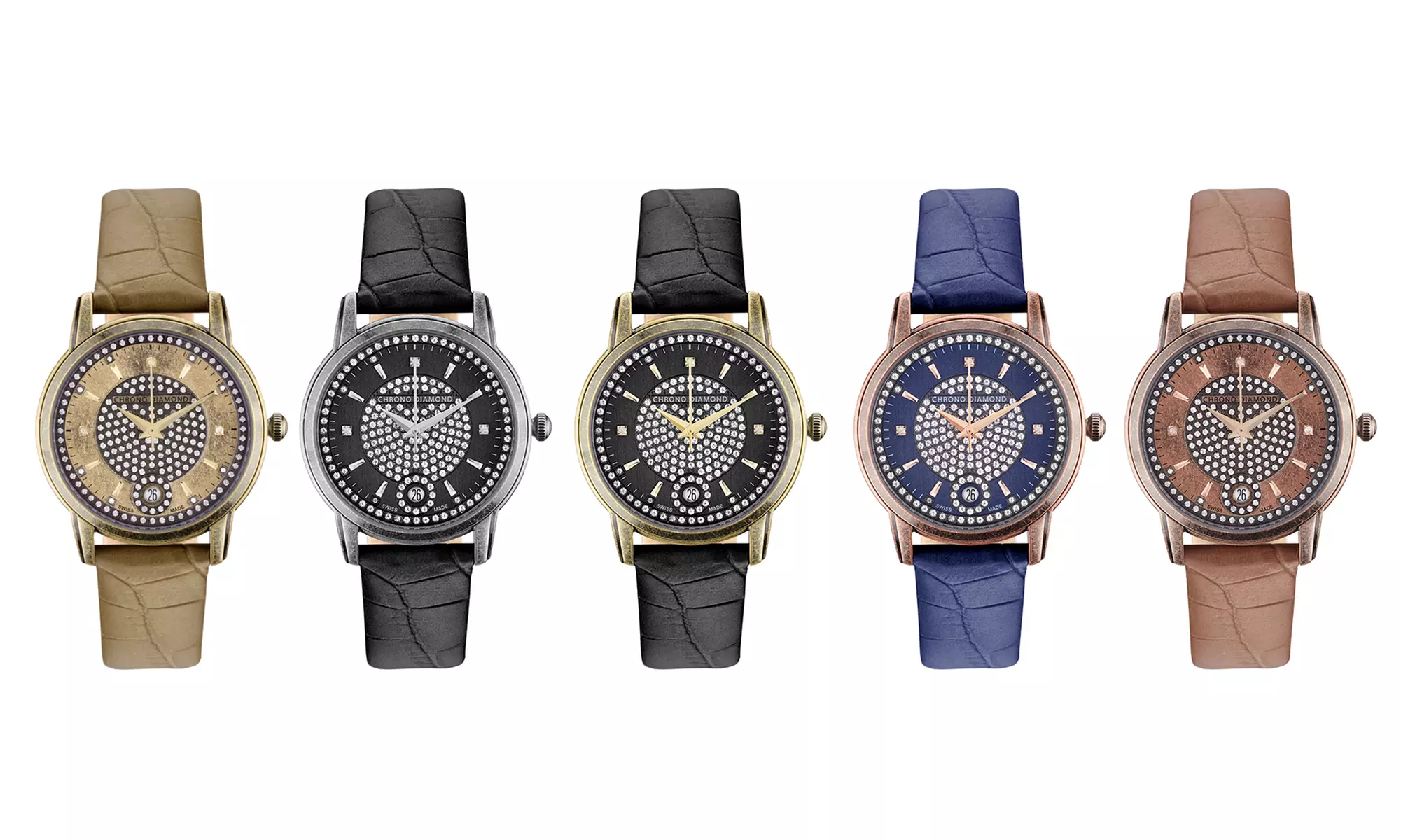 Orologio con diamanti e zirconi Nymphe Chrono Diamond, disponibile in 5 colori - Primary Image