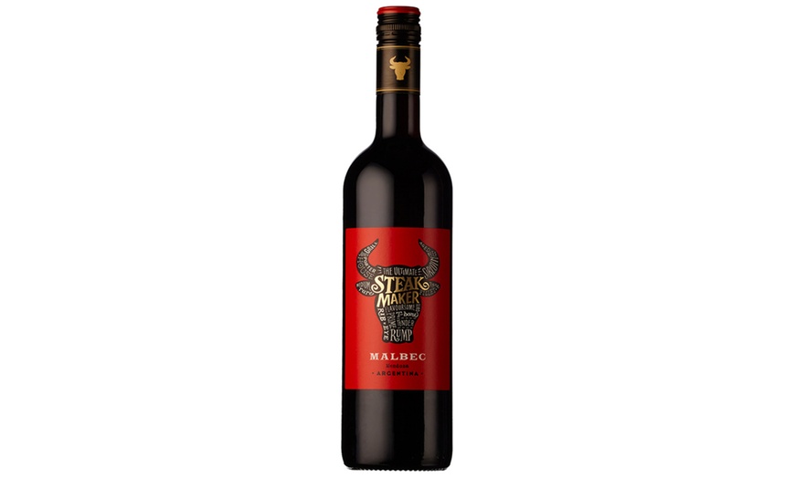 Image 2: Six Bottles of Steak Maker Malbec Red Wine 750ml