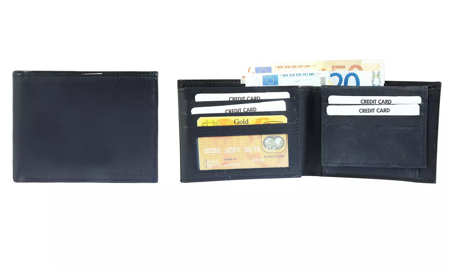 1x, 2x, oder 3x Herren- oder Unisex-Geldbörse aus Leder