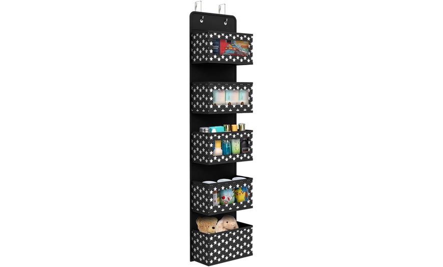 Image 13: Four- or Five-Tier Over-the-Door Hanging Organiser