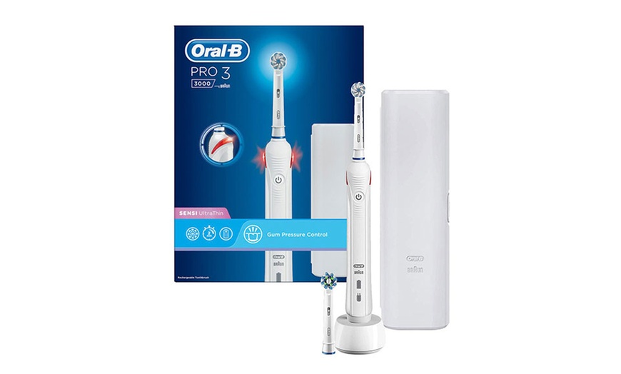 Image 1: Oral-B PRO 3 3000 Cross Action 3D Electric Rechargeable Toothbrush